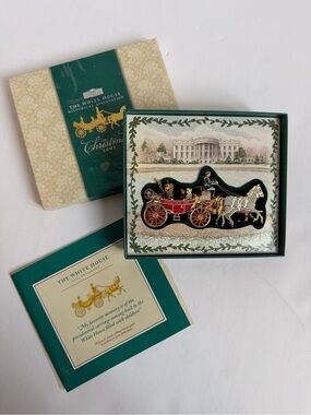 2001 White House Christmas Ornament Carriage Presidential Historical Association